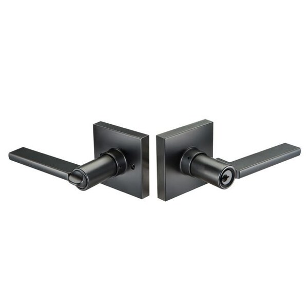 Yale Residential Edge YE Series Entry Lock with Seabrook Lever and Square Rose with Kwikset